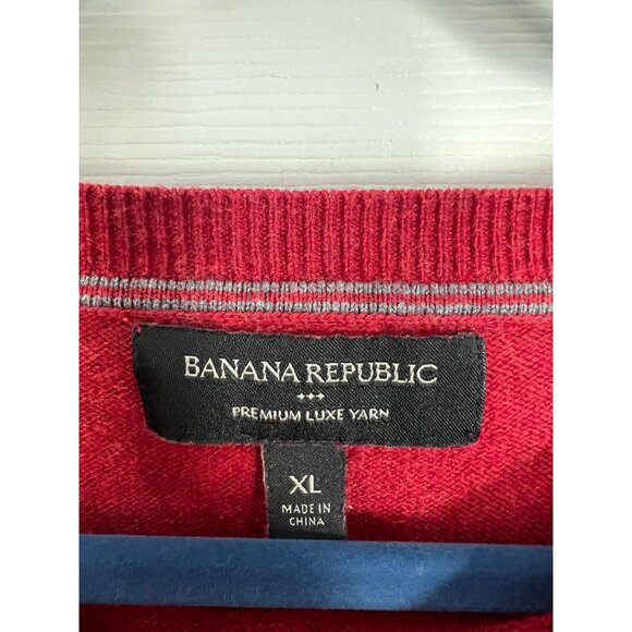 Banana Republic Premium Lux Yarn Red Long Sleeve Crewneck Sweater Men's XL - Picture 3 of 6